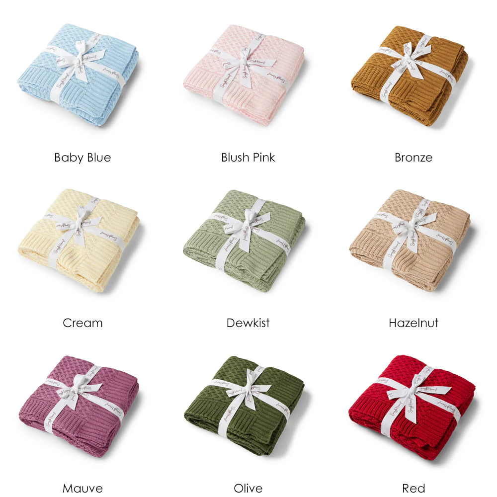 2 Pack Diamond Knit Organic Baby Blanket - Image 2