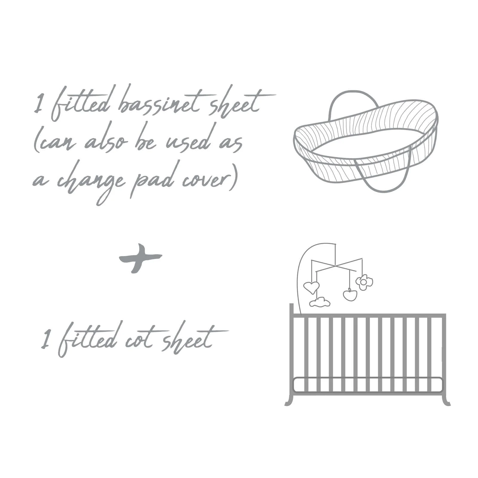 2 Pack Fitted Organic Cot & Bassinet Sheet / Change Pad Cover - Image 8