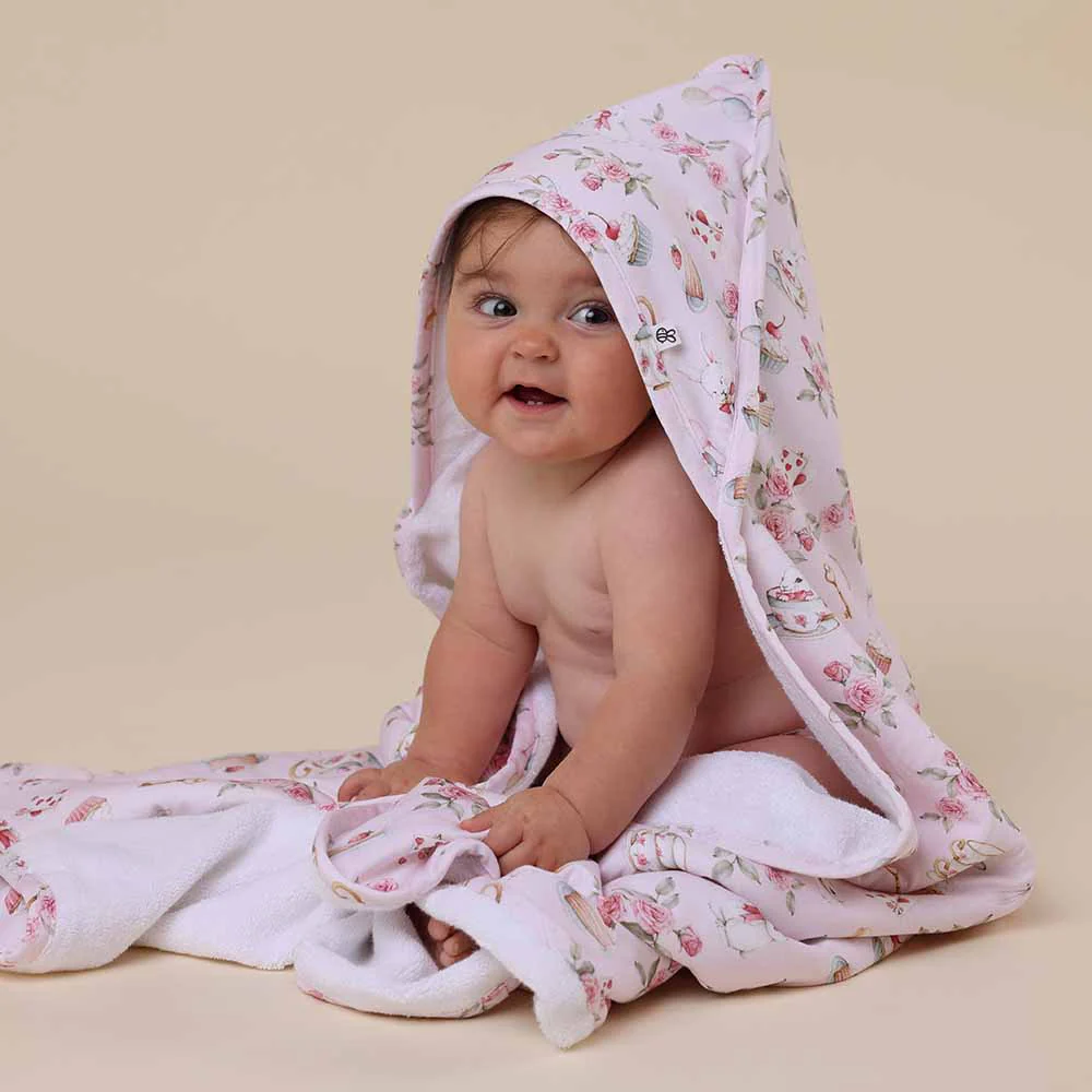 Alice’s Tea Party Organic Hooded Baby Towel - Image 5