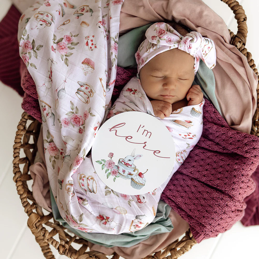 Alice’s Tea Party Organic Muslin Wrap - Image 4