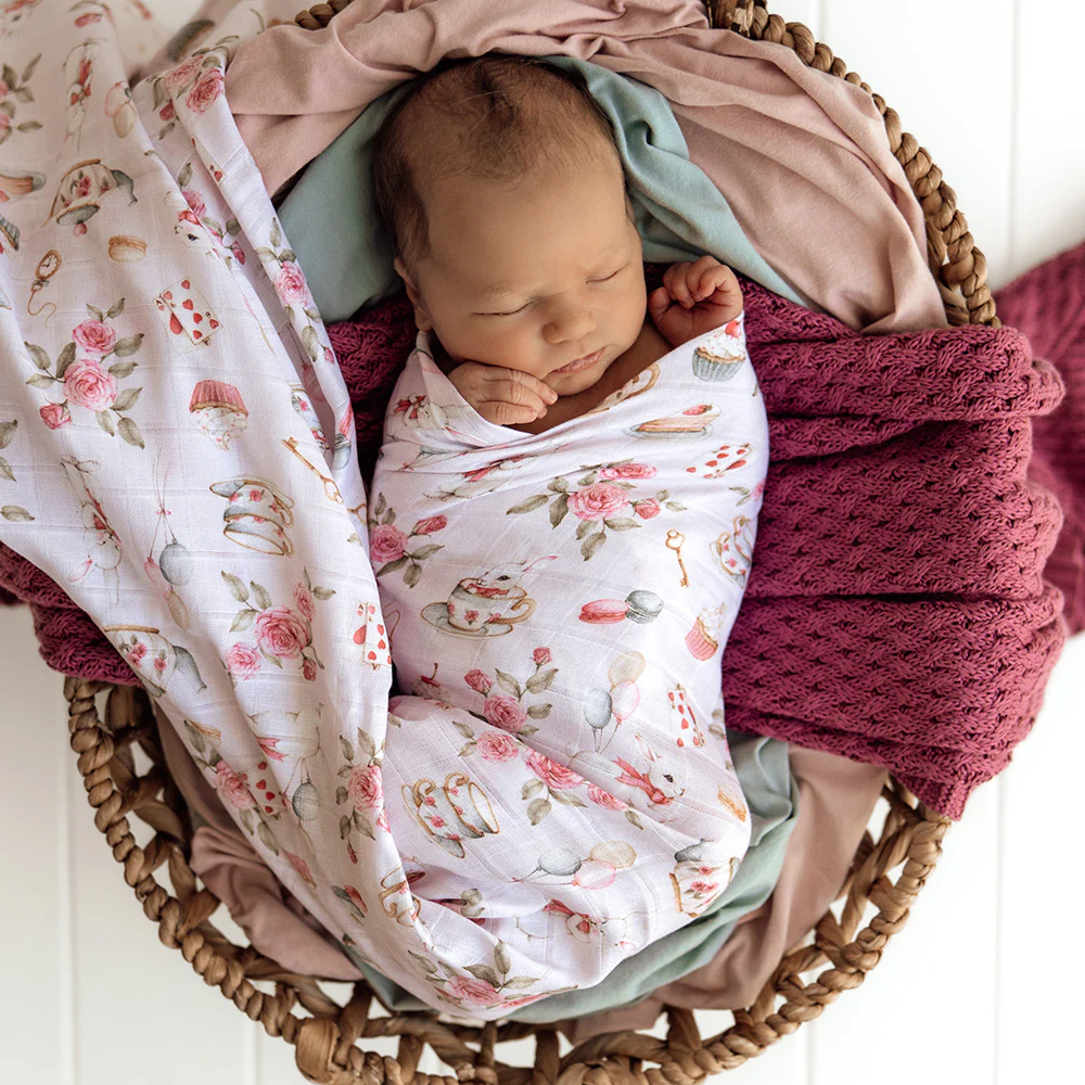 Alice’s Tea Party Organic Muslin Wrap - Image 5