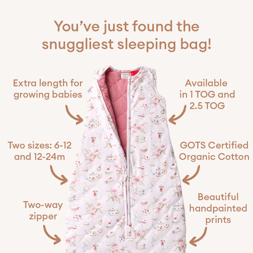 Alice's Tea Party Organic Sleeping Bag 1.0 TOG - Image 4