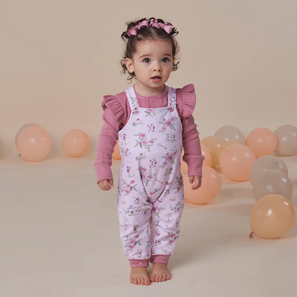 Alice's Tea Party Organic Snuggle Overalls - Image 11