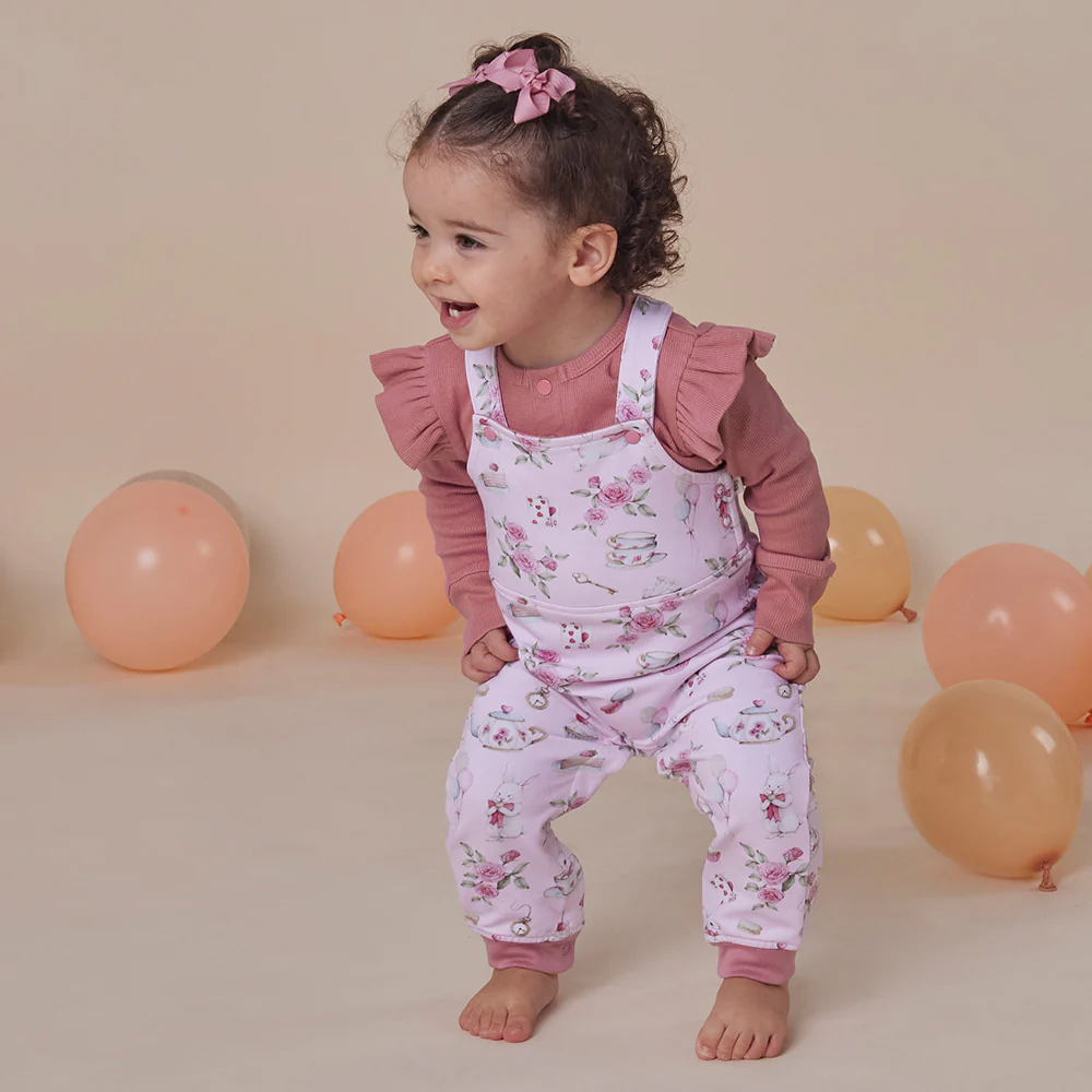 Alice's Tea Party Organic Snuggle Overalls - Image 14