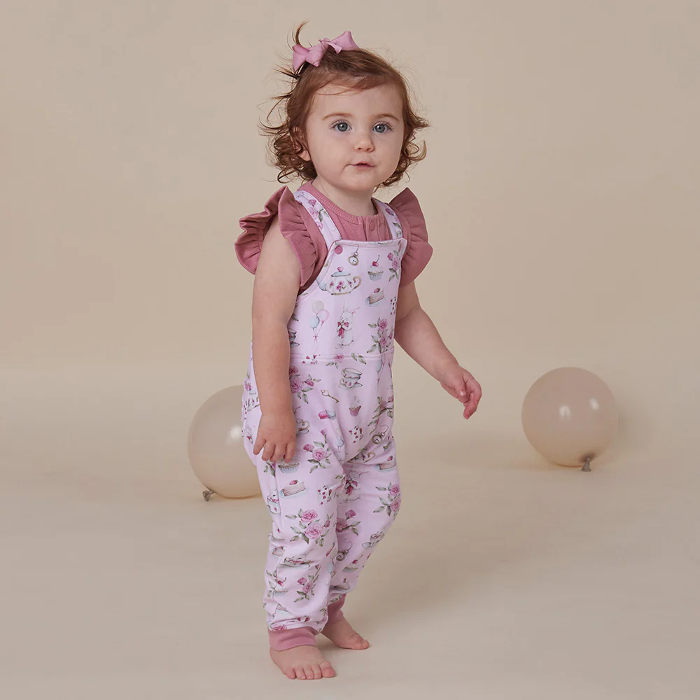 Alice's Tea Party Organic Snuggle Overalls - Image 15