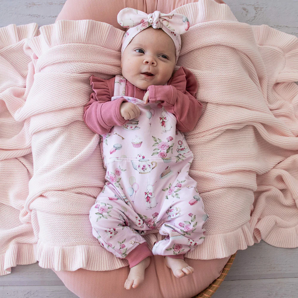 Alice's Tea Party Organic Snuggle Overalls - Image 3