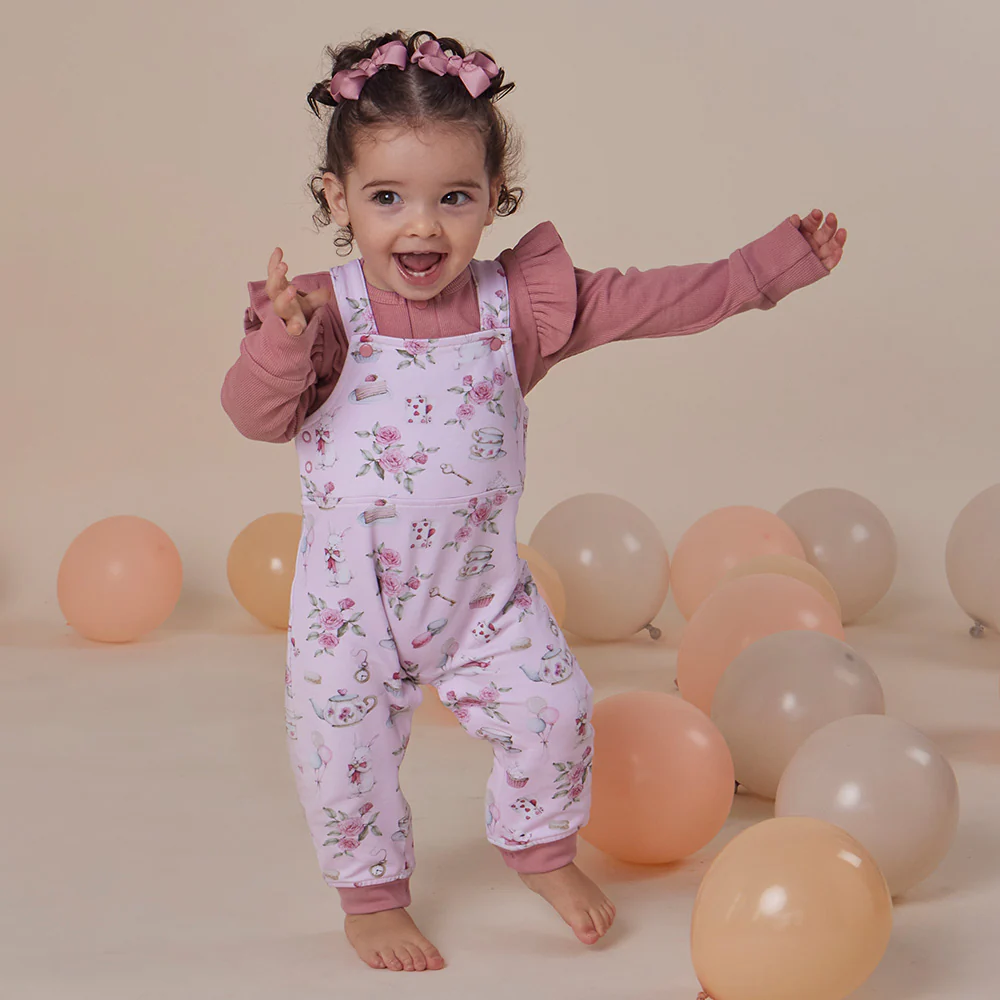 Alice's Tea Party Organic Snuggle Overalls - Image 6