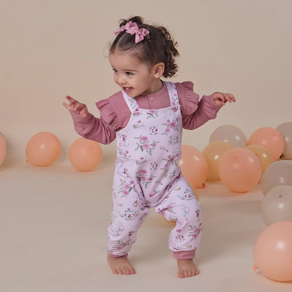 Alice's Tea Party Organic Snuggle Overalls - Image 7