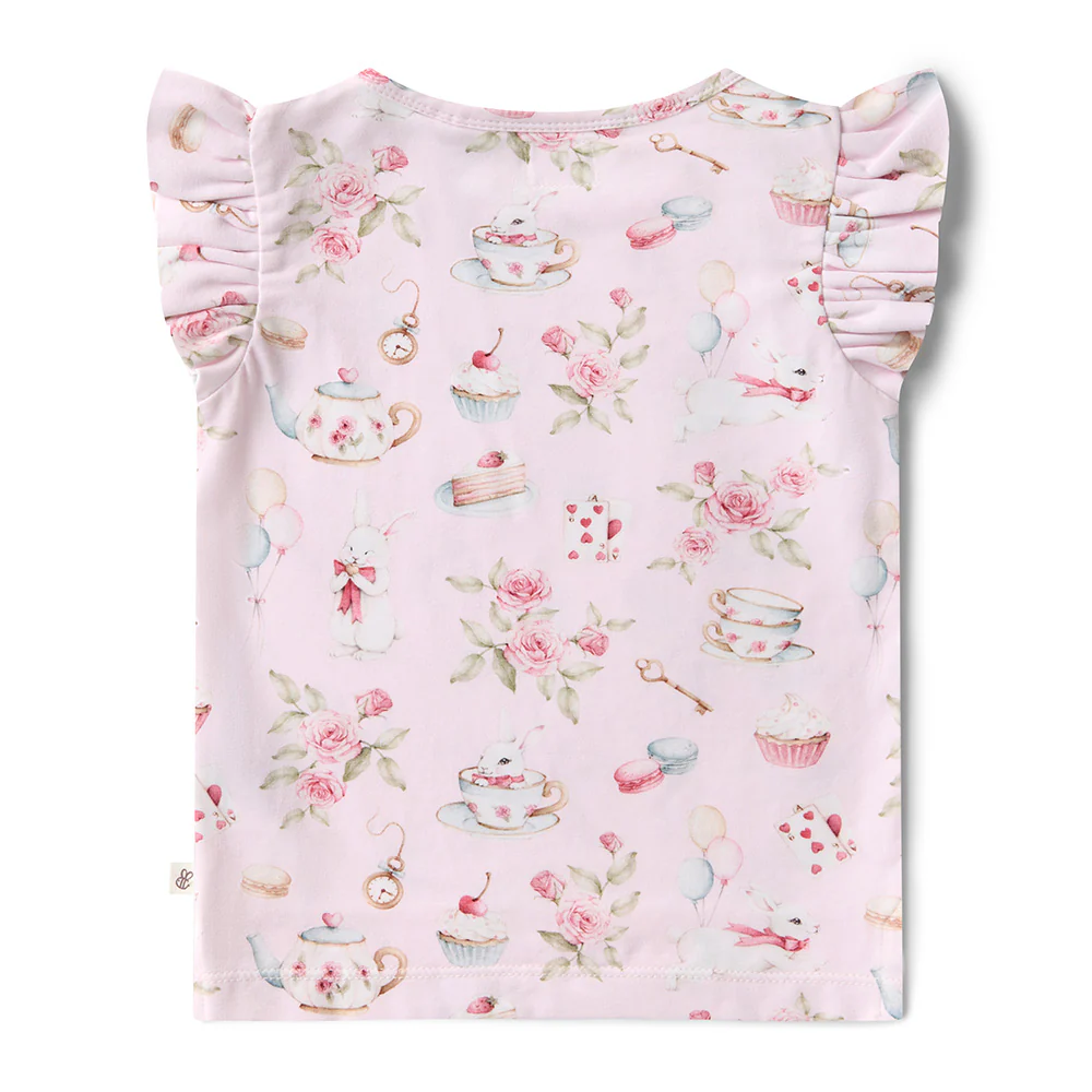Alice’s Tea Party Organic T-Shirt with Frill - Image 6