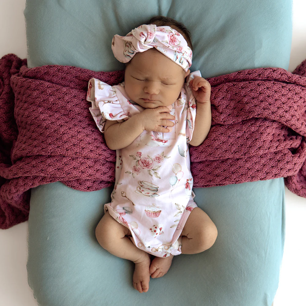 Alice’s Tea Party Short Sleeve Organic Bodysuit - Image 3