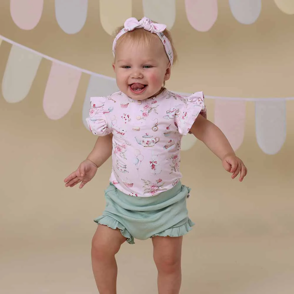 Alice’s Tea Party Short Sleeve Organic Bodysuit - Image 5