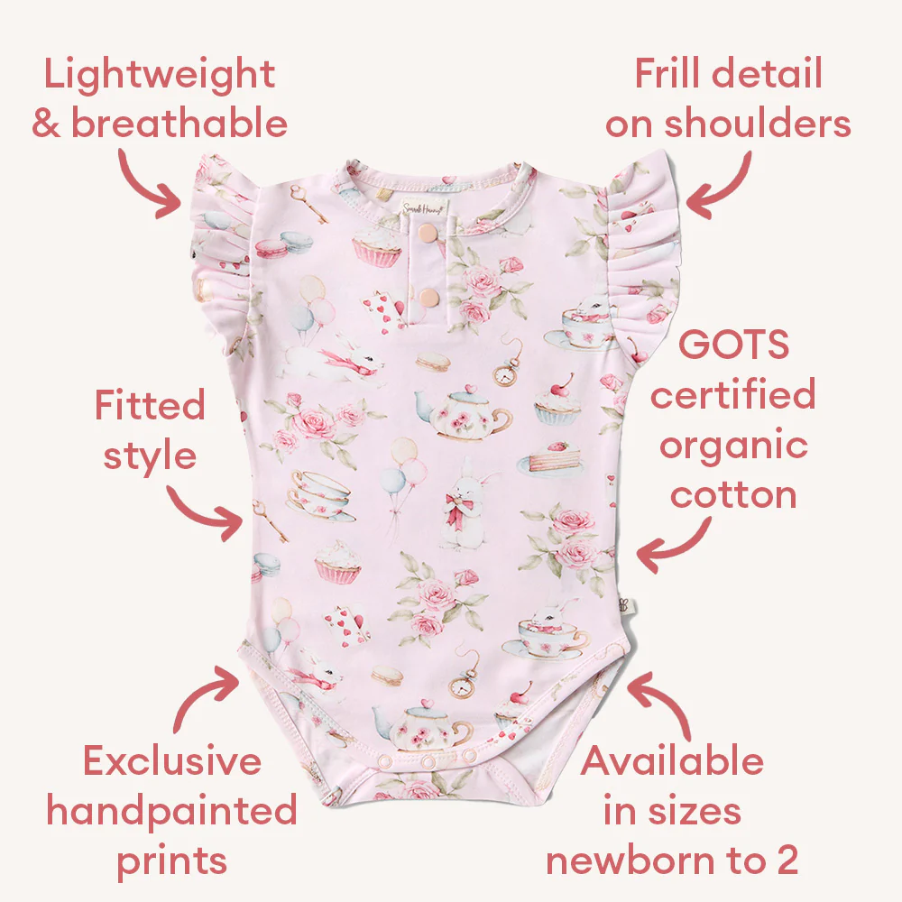 Alice’s Tea Party Short Sleeve Organic Bodysuit - Image 7
