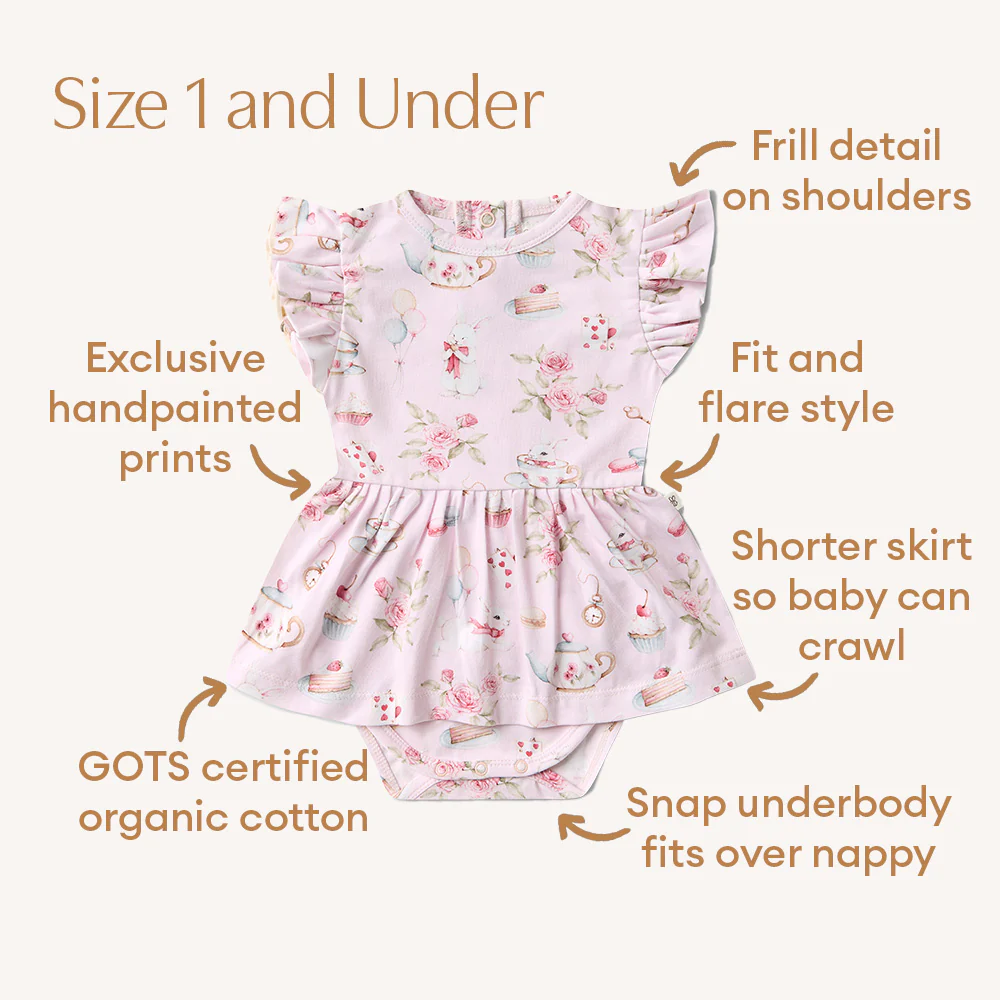 Alice’s Tea Party Short Sleeve Organic Dress - Image 6