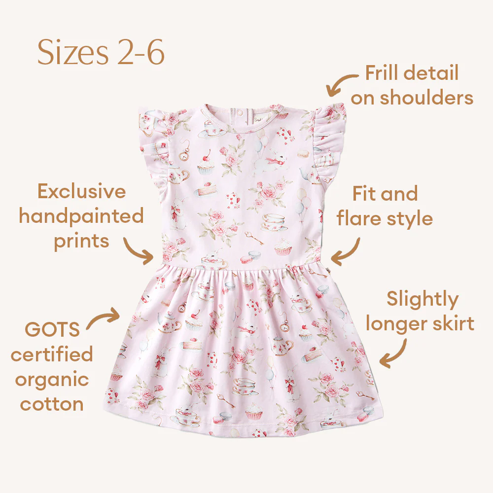 Alice’s Tea Party Short Sleeve Organic Dress - Image 7