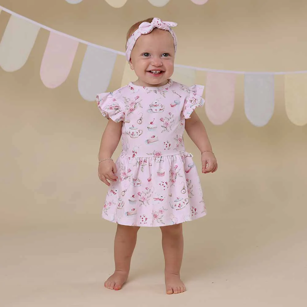 Alice’s Tea Party Short Sleeve Organic Dress - Image 8