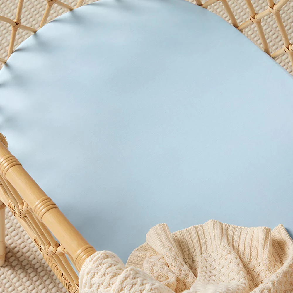 Baby Blue Organic Bassinet Sheet / Change Pad Cover - Image 2