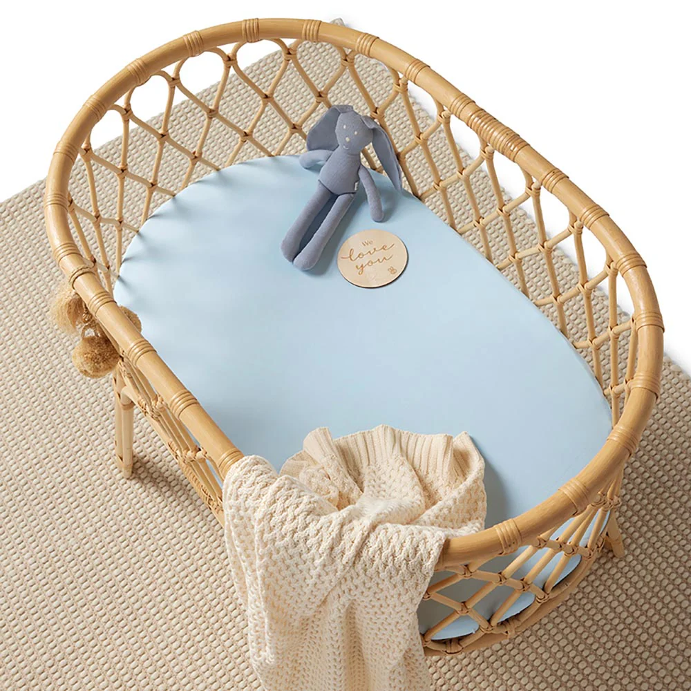Baby Blue Organic Bassinet Sheet / Change Pad Cover - Image 3