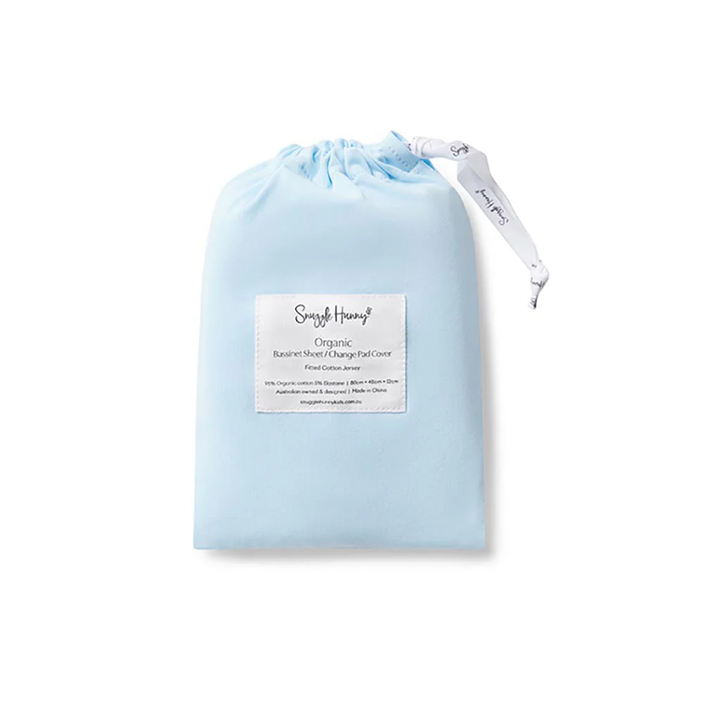 Baby Blue Organic Bassinet Sheet / Change Pad Cover - Image 4