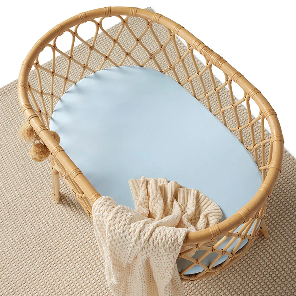 Baby Blue Organic Bassinet Sheet / Change Pad Cover - Image 5