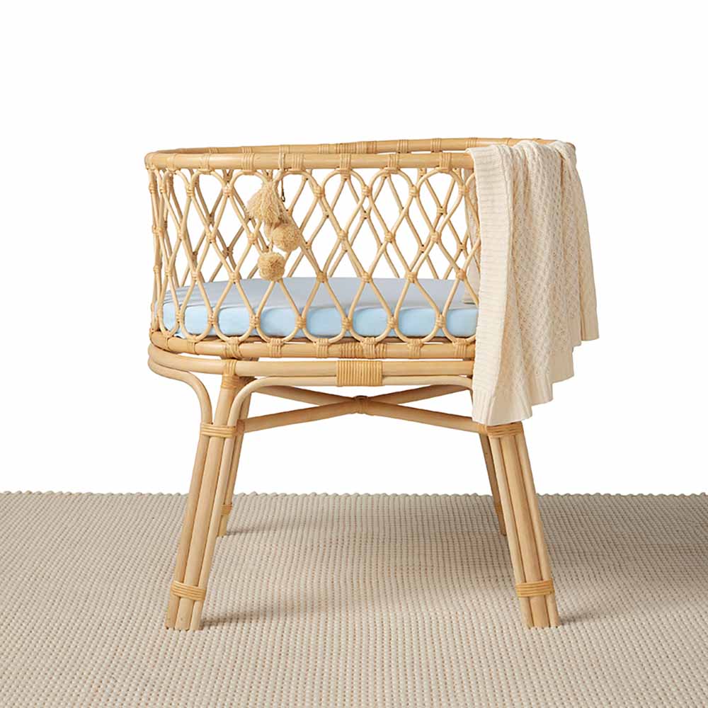 Baby Blue Organic Bassinet Sheet / Change Pad Cover - Image 6