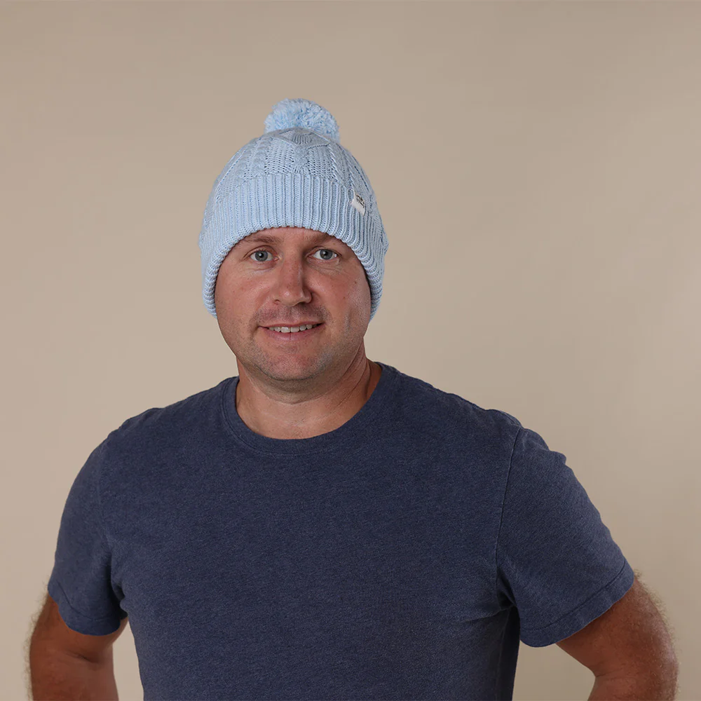 Baby Blue Organic Adult Knit Beanie - Image 5