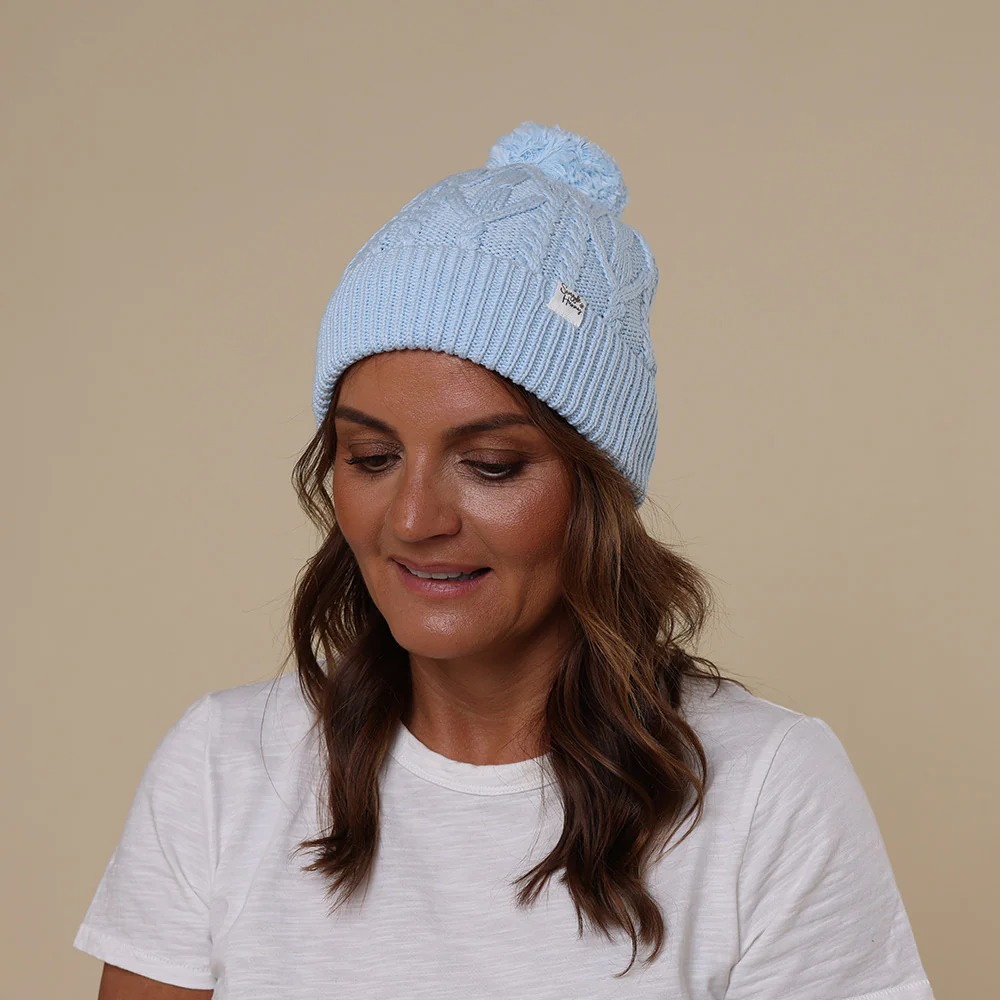 Baby Blue Organic Adult Knit Beanie - Image 6