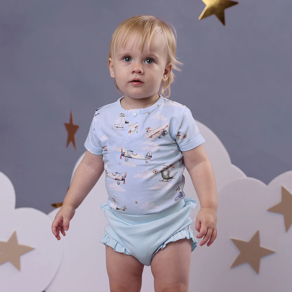 Baby Blue Organic Bloomers - Image 3