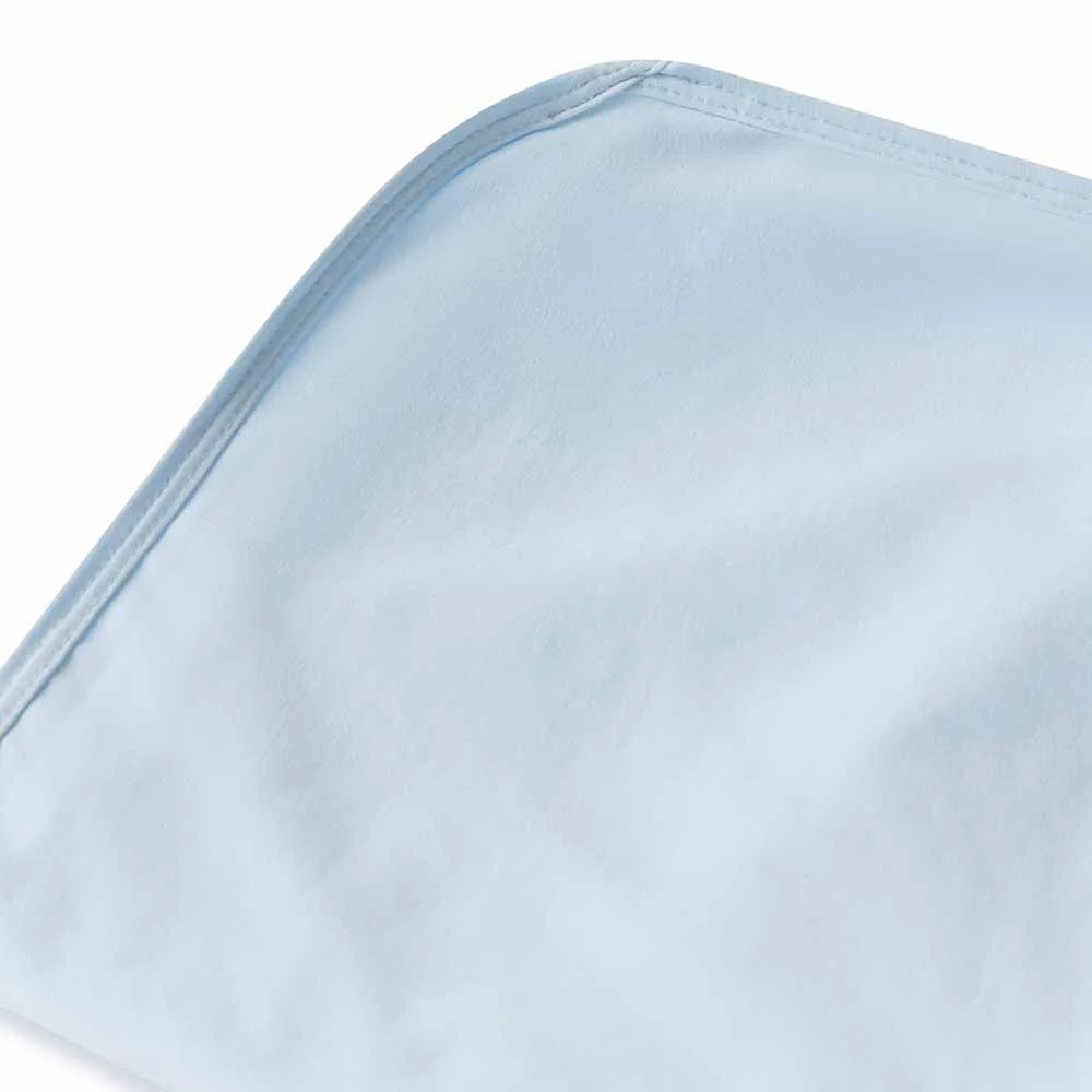 Baby Blue Organic Jersey Wrap & Beanie Set - Image 4