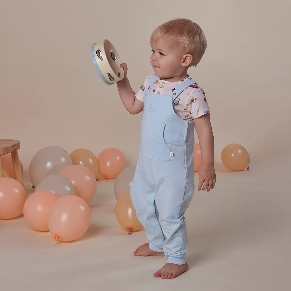 Baby Blue Organic Joey Overalls - Image 3