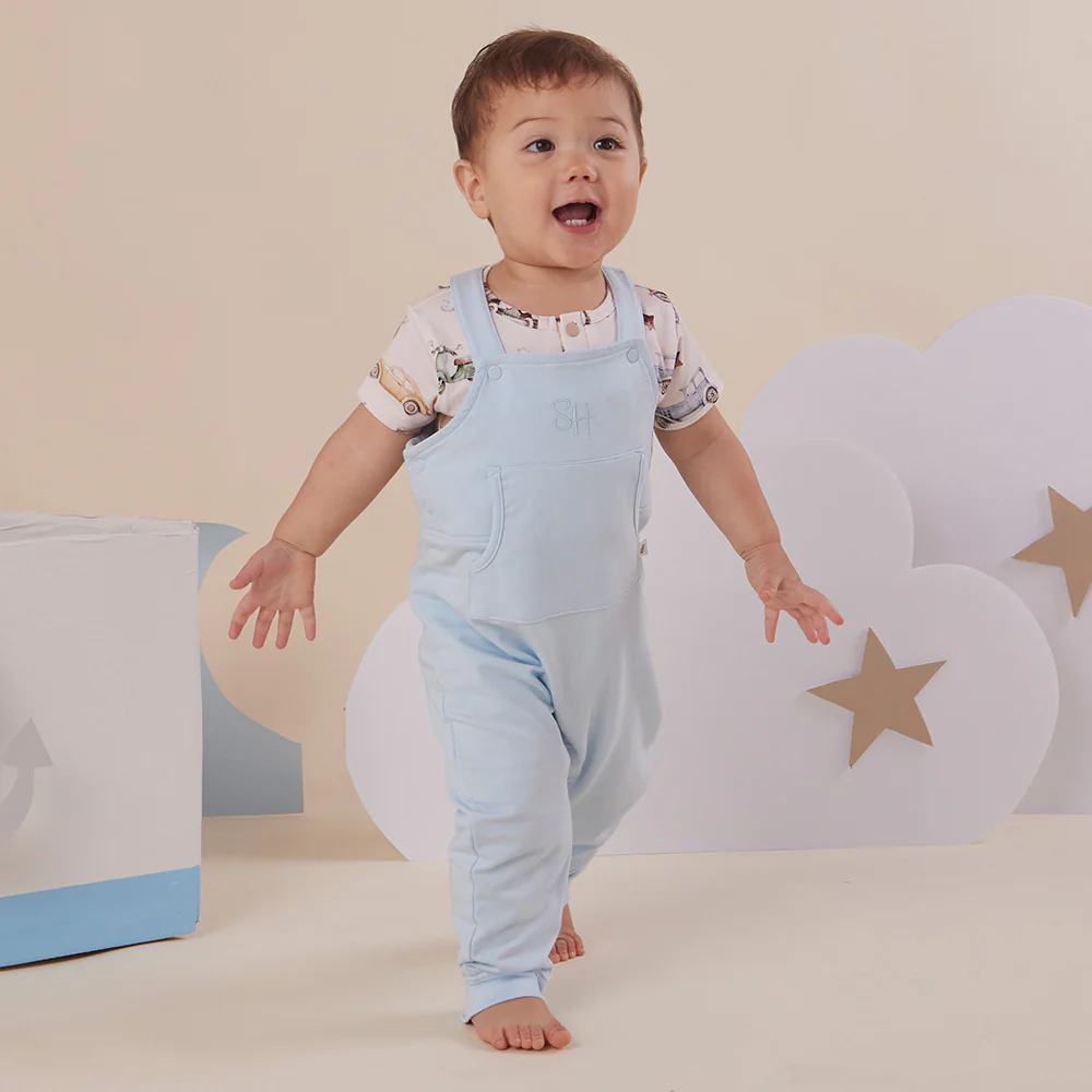 Baby Blue Organic Joey Overalls - Image 4