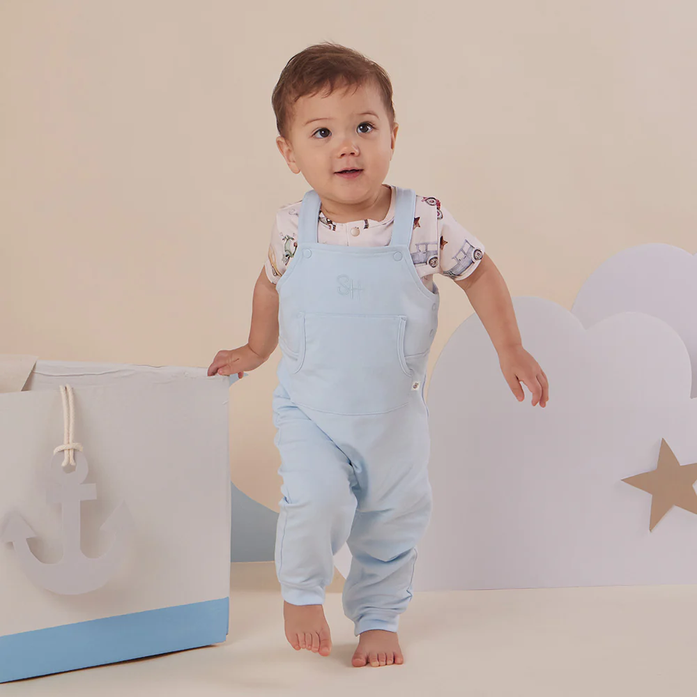 Baby Blue Organic Joey Overalls - Image 8