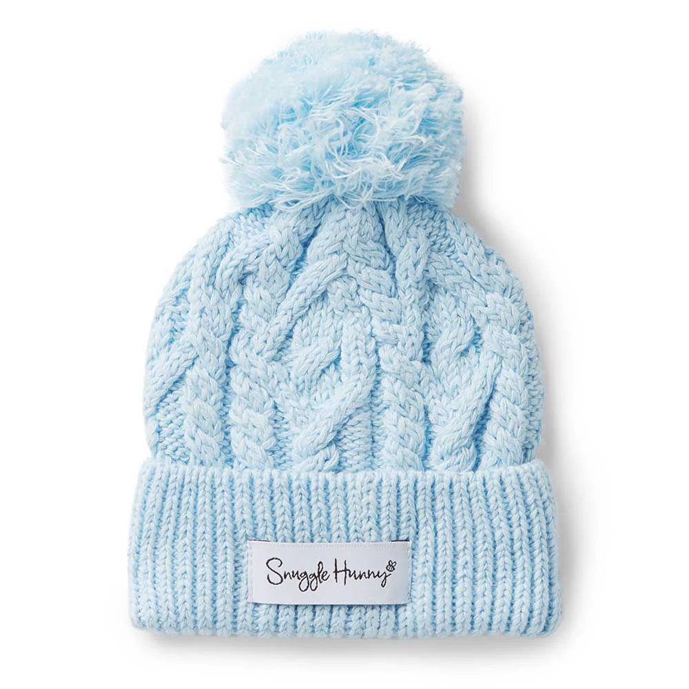 Baby Blue Organic Baby Knit Beanie - Image 2