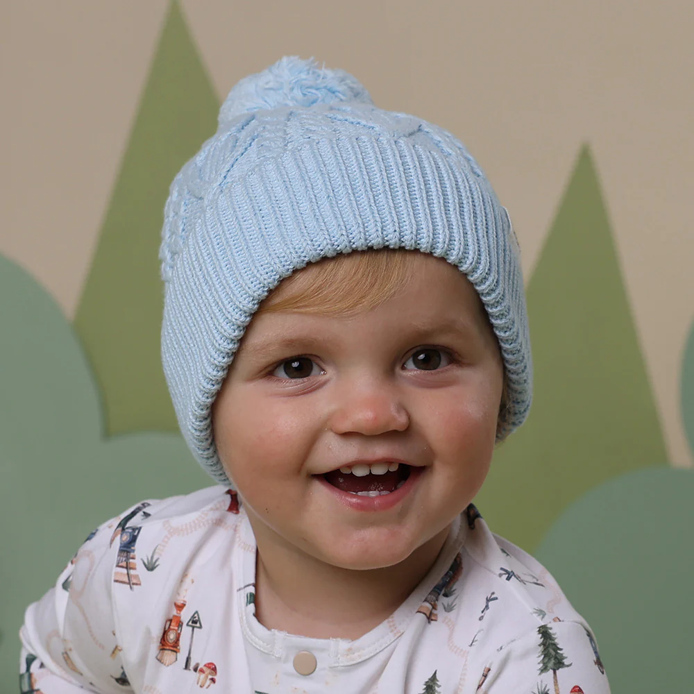 Baby Blue Organic Baby Knit Beanie - Image 6
