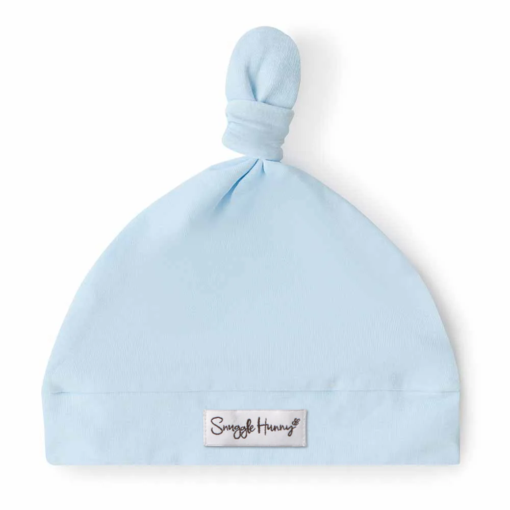 Baby Blue Organic Knotted Beanie - Image 2