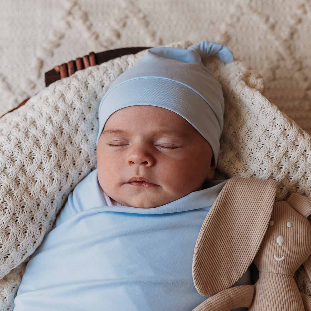 Baby Blue Organic Knotted Beanie - Image 3