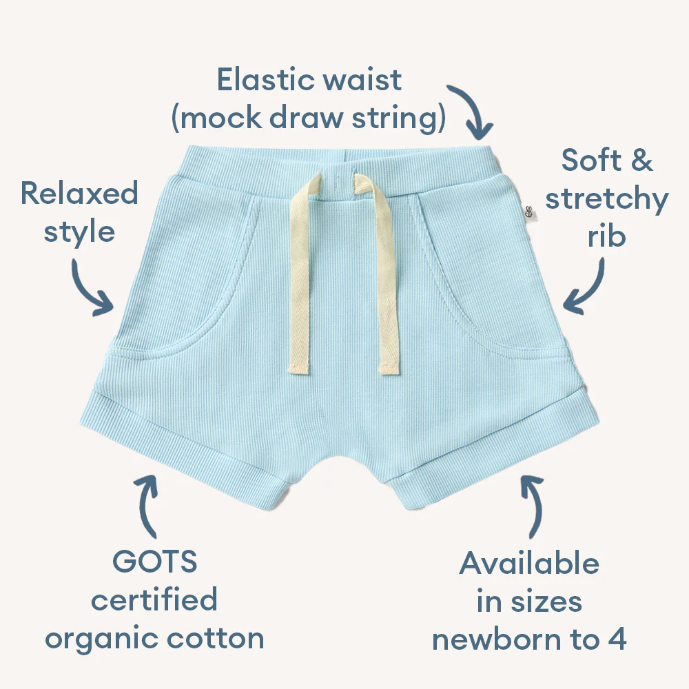 Baby Blue Organic Shorts - Image 4