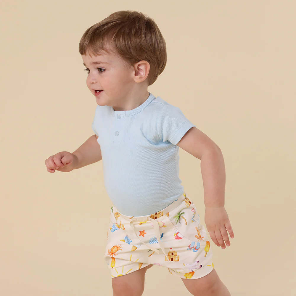 Baby Blue Short Sleeve Organic Bodysuit - Image 7
