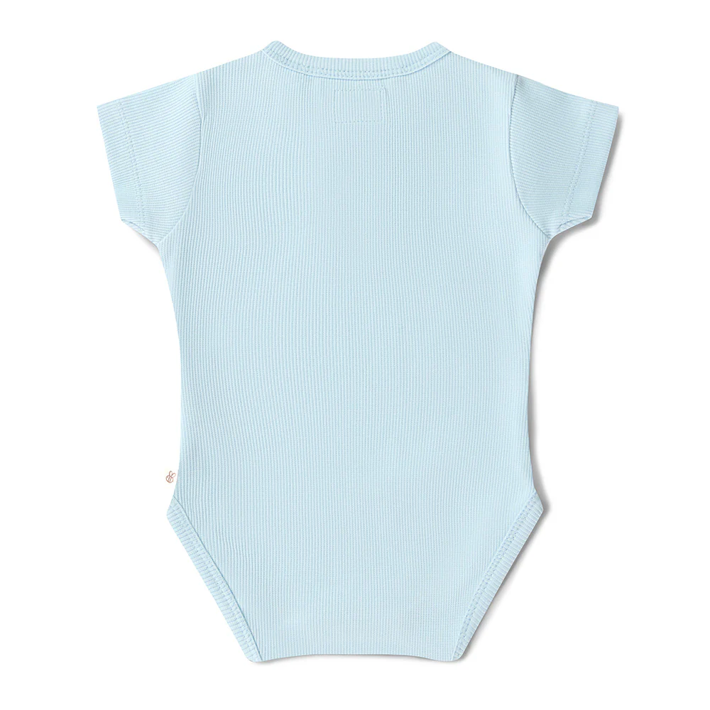 Baby Blue Short Sleeve Organic Bodysuit - Image 8