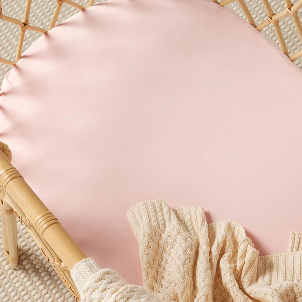 Baby Pink Organic Bassinet Sheet / Change Pad Cover - Image 2