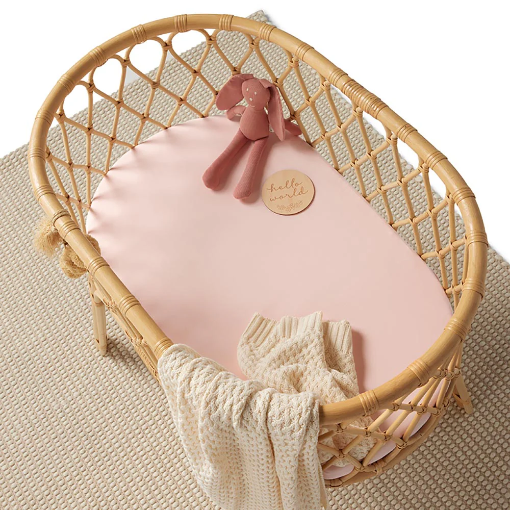 Baby Pink Organic Bassinet Sheet / Change Pad Cover - Image 4