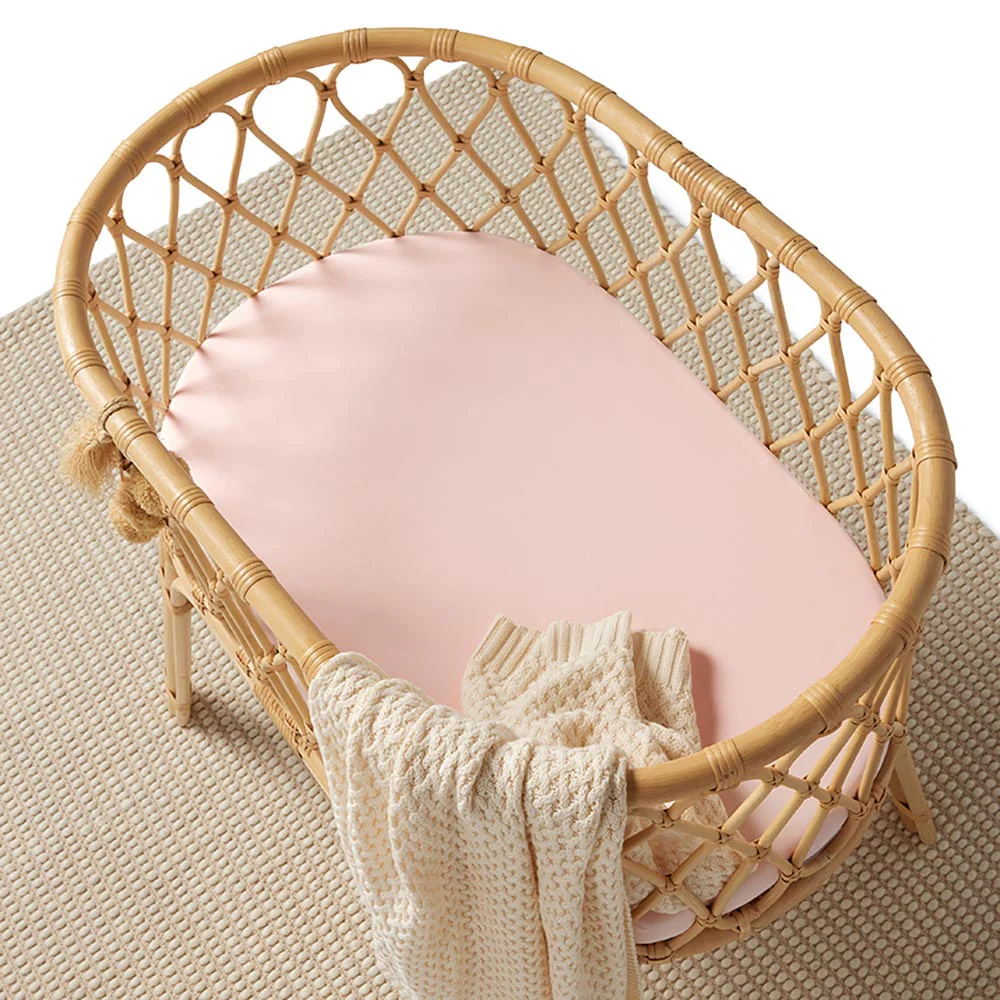 Baby Pink Organic Bassinet Sheet / Change Pad Cover - Image 5
