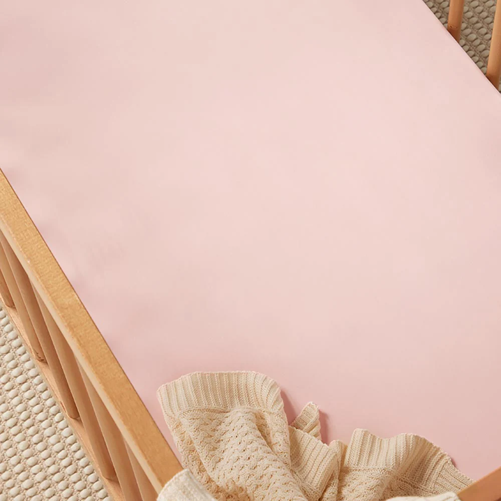 Baby Pink Organic Fitted Cot Sheet - Image 2