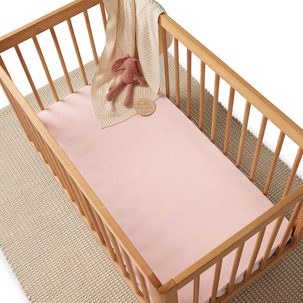 Baby Pink Organic Fitted Cot Sheet - Image 3