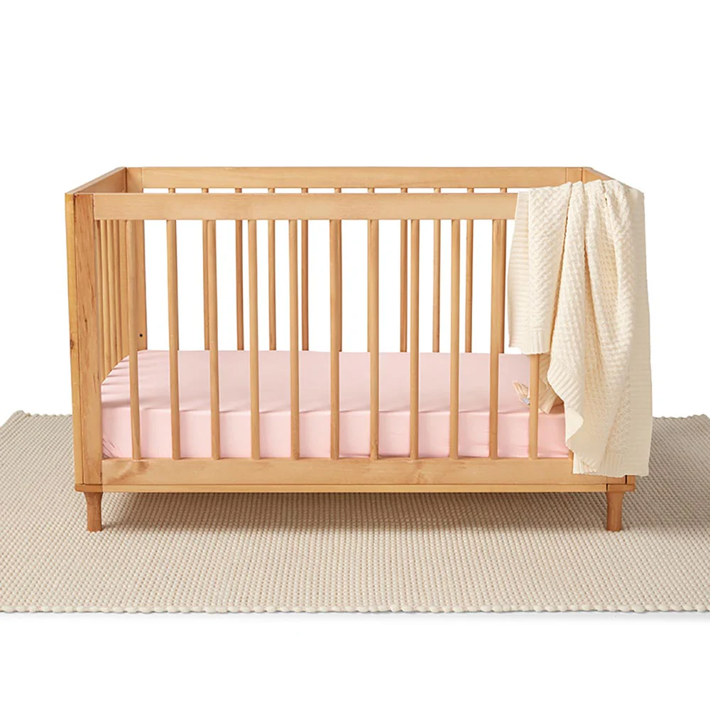 Baby Pink Organic Fitted Cot Sheet - Image 4