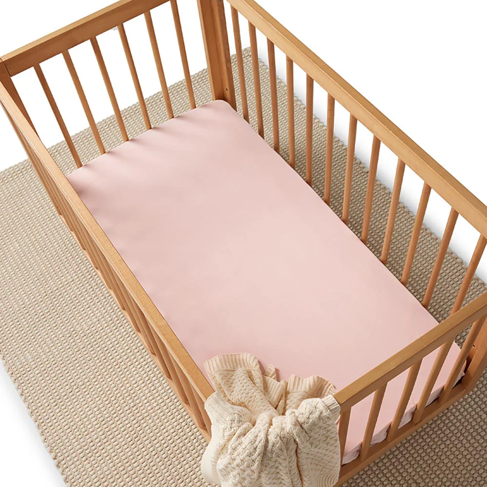 Baby Pink Organic Fitted Cot Sheet - Image 5
