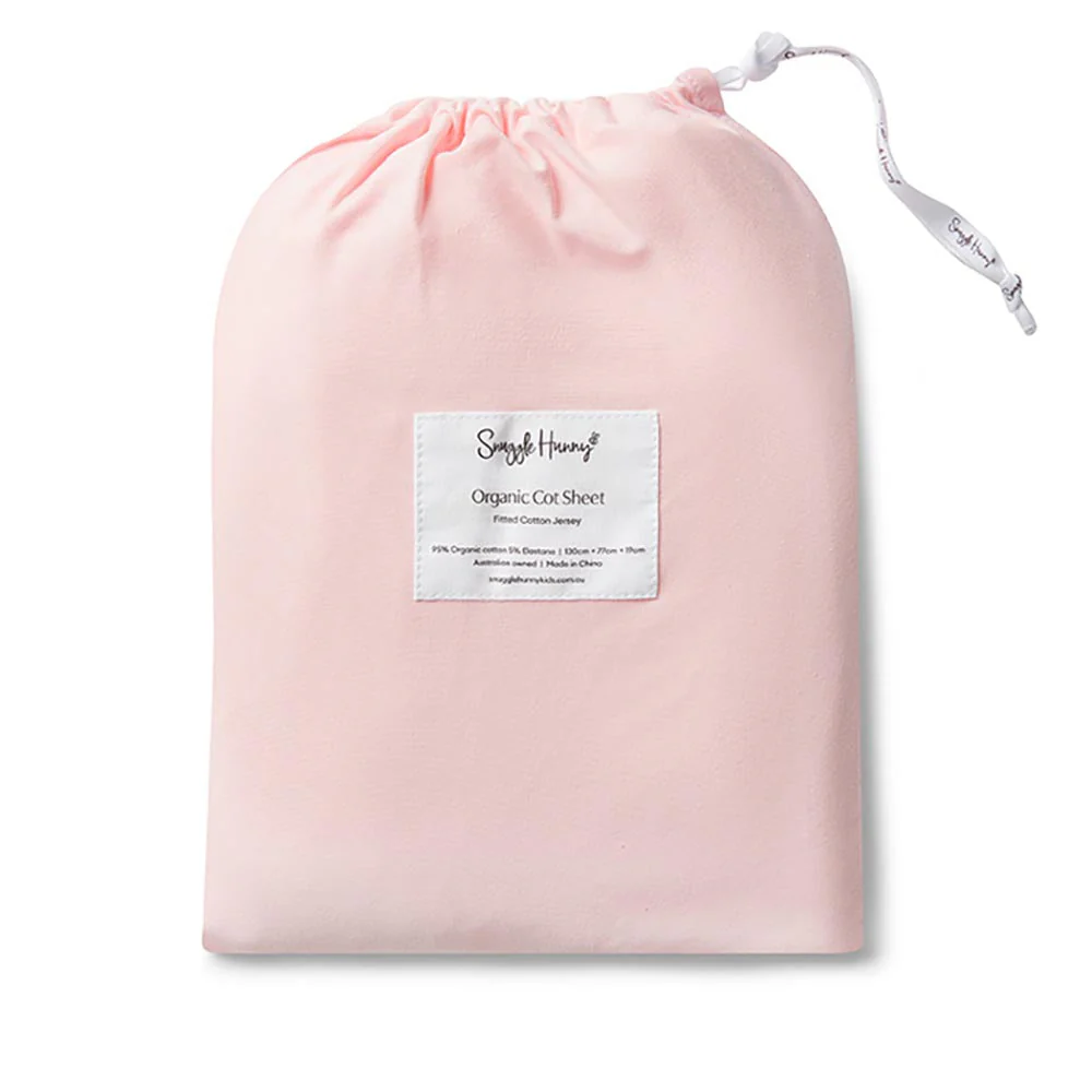 Baby Pink Organic Fitted Cot Sheet - Image 7