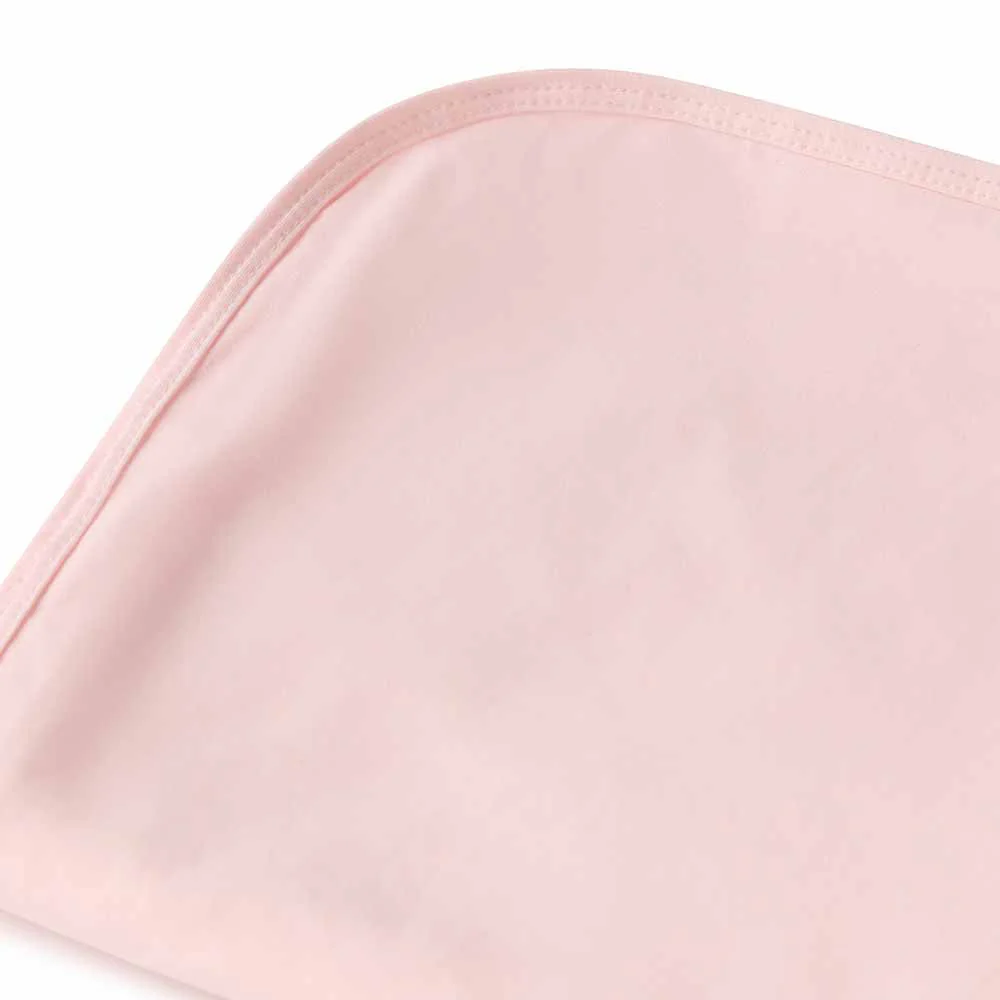 Baby Pink Organic Jersey Wrap & Topknot Set - Image 4