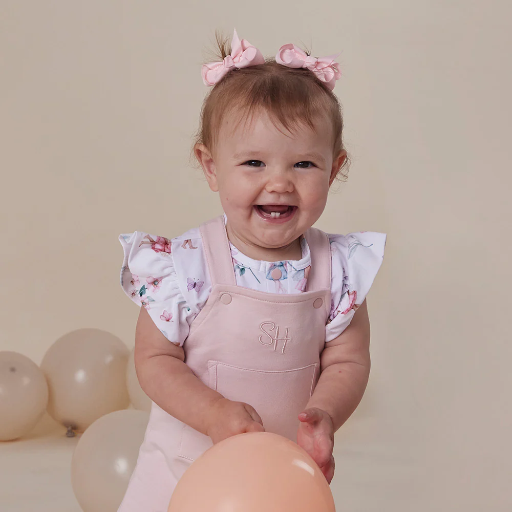 Baby Pink Organic Joey Overalls - Image 3