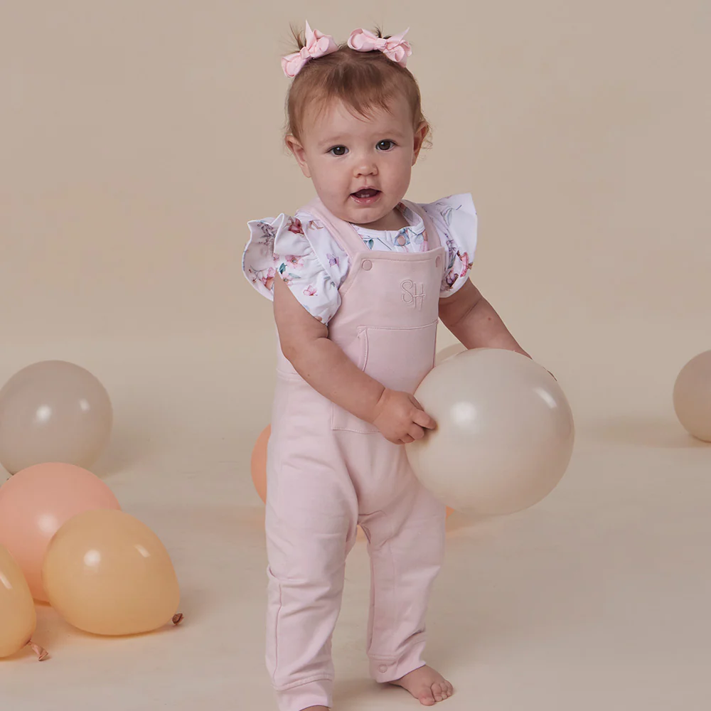 Baby Pink Organic Joey Overalls - Image 5