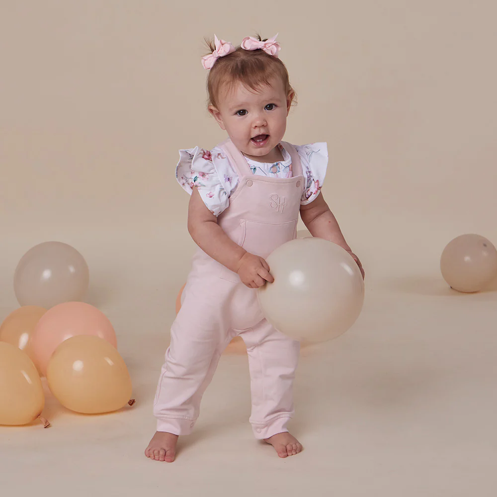 Baby Pink Organic Joey Overalls - Image 6